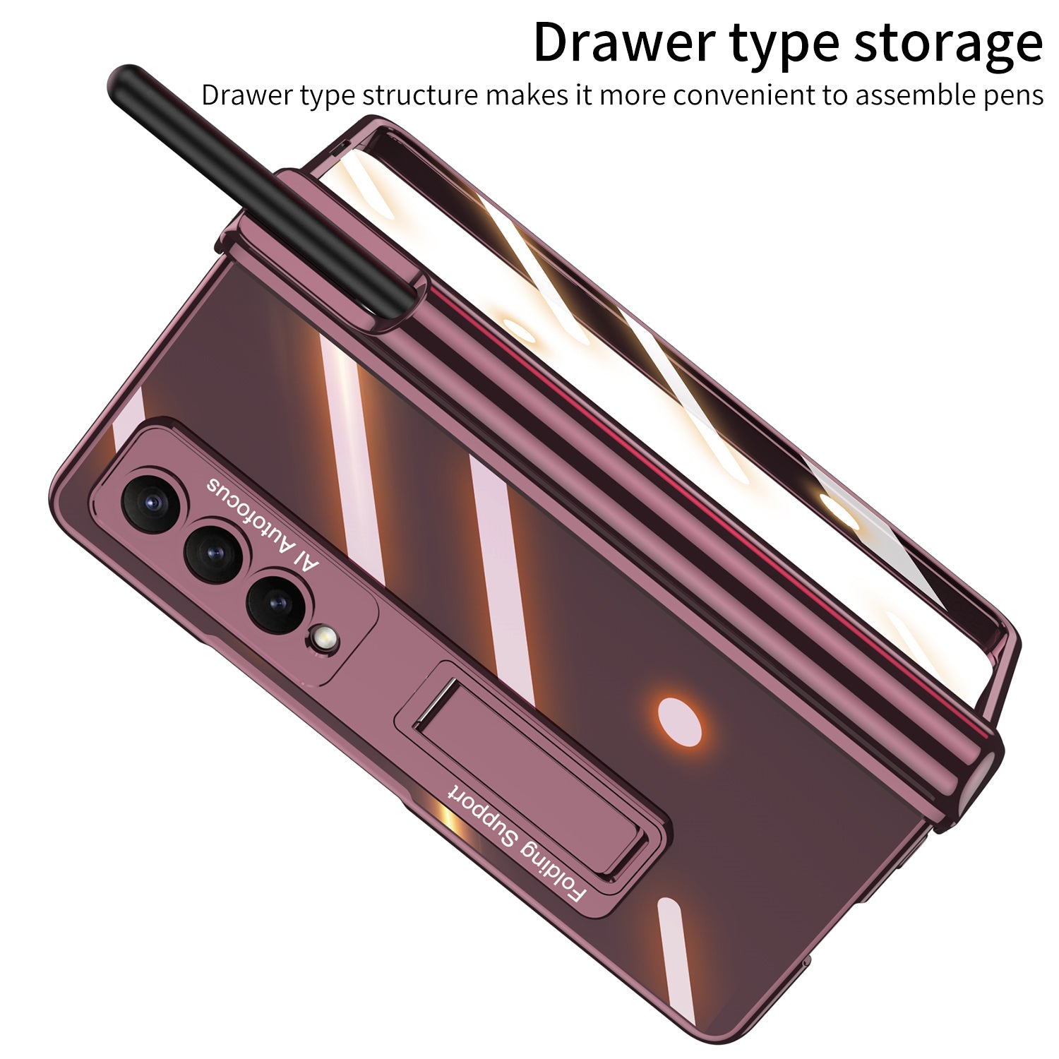 GKK Stødsikker Kickstand-etui til Samsung Galaxy Z Fold4 5G Hard PC-telefontaske med HD-skærmbeskytter GKK Stødsikker Kickstand-etui til Samsung Galaxy Z Fold4 5G Hard PC-telefontaske med HD-skærmbeskytter